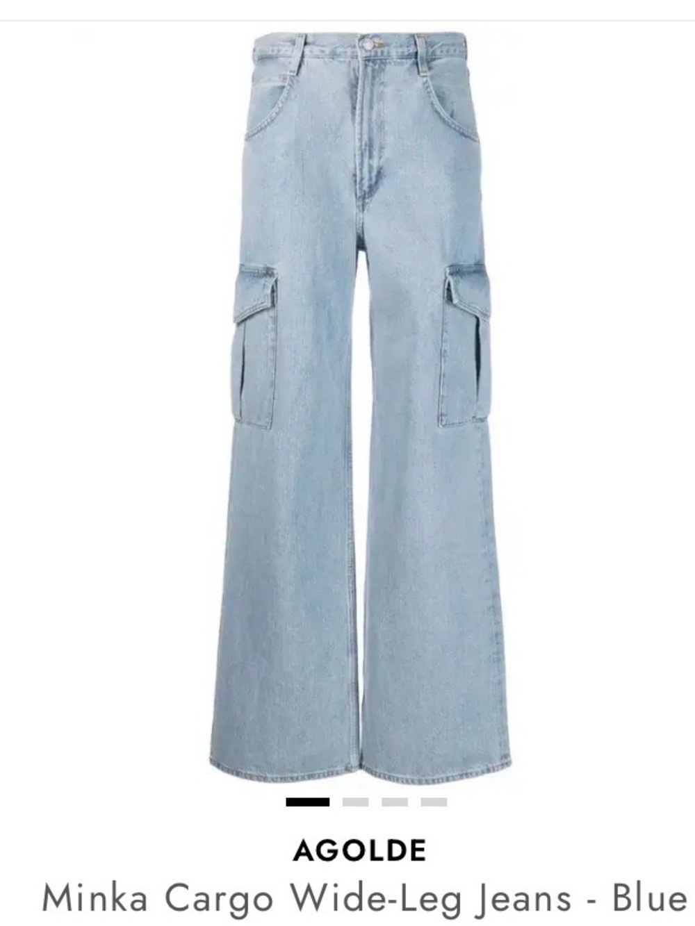 Agolde Light Blue Minka Cargo Wide-Leg Jeans